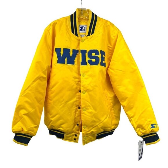 NWT VeeFriends Wise Wasp Satin Starter Jacket Yellow/Blue Mens Size XL Gary Vee - Picture 1 of 12
